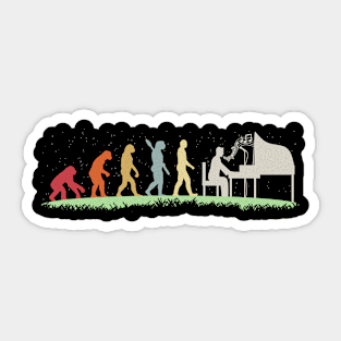 Evolution Of Piano Player Piano Player Grand Piano Sticker